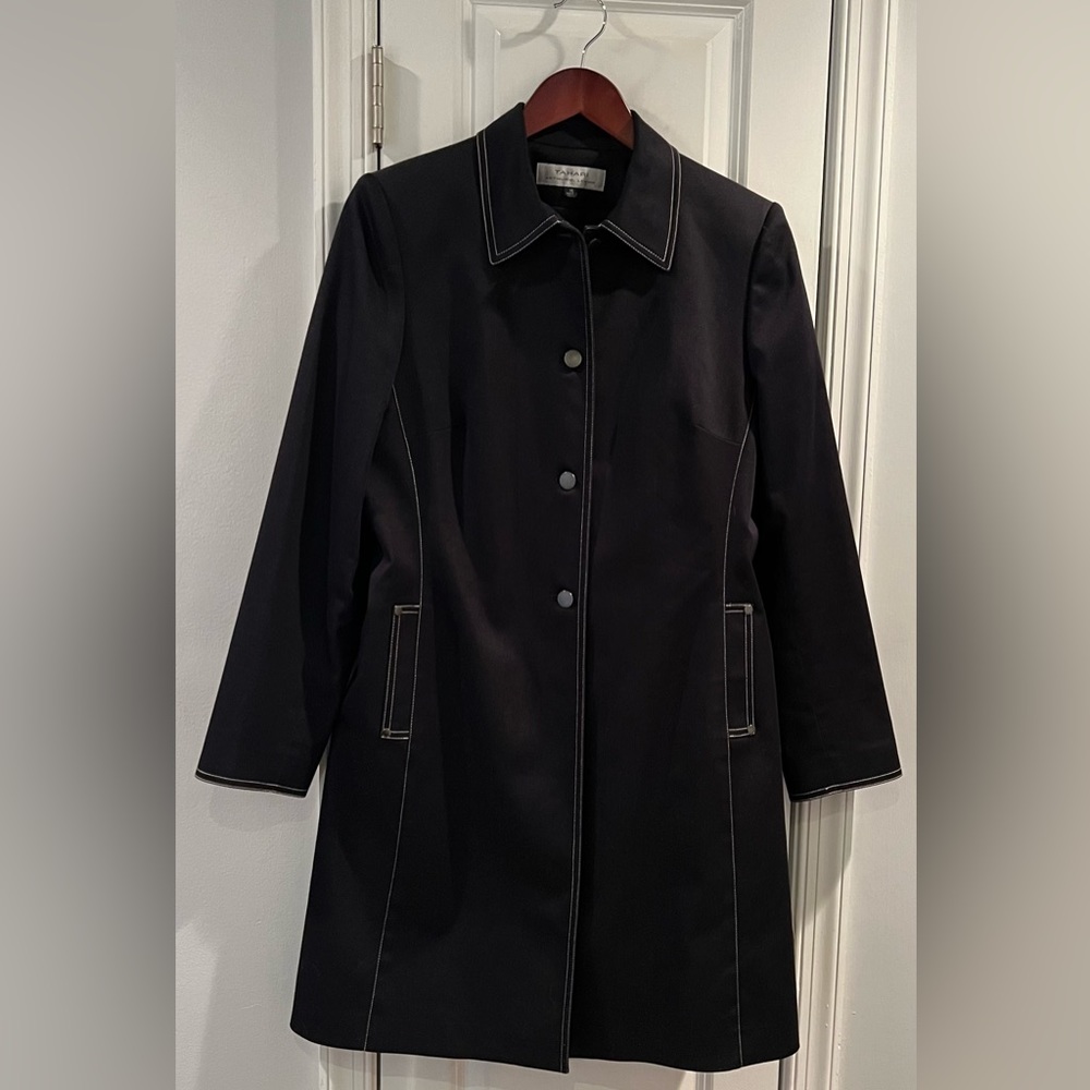 Classy TAHARI Arthur S. Levin Womens Navy Blue Pant Suit Size 10